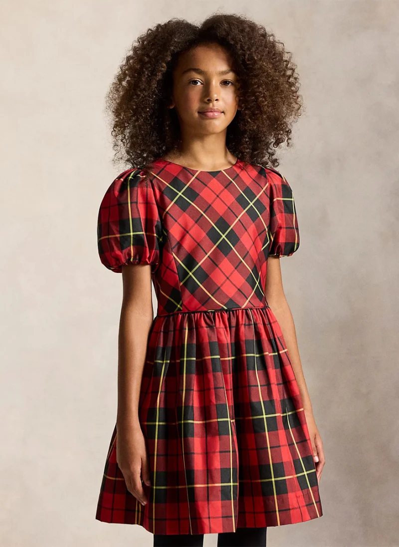 Карирана рокля от тафта Ralph Lauren Kids 7-16