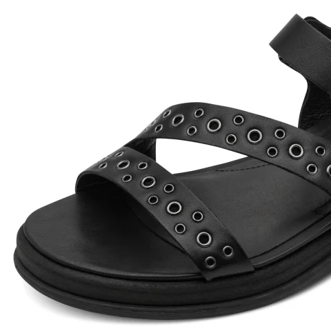 Дамски Равни Сандали TAMARIS – 1-28217-46-003 BLACK LEATHER — снимка 4