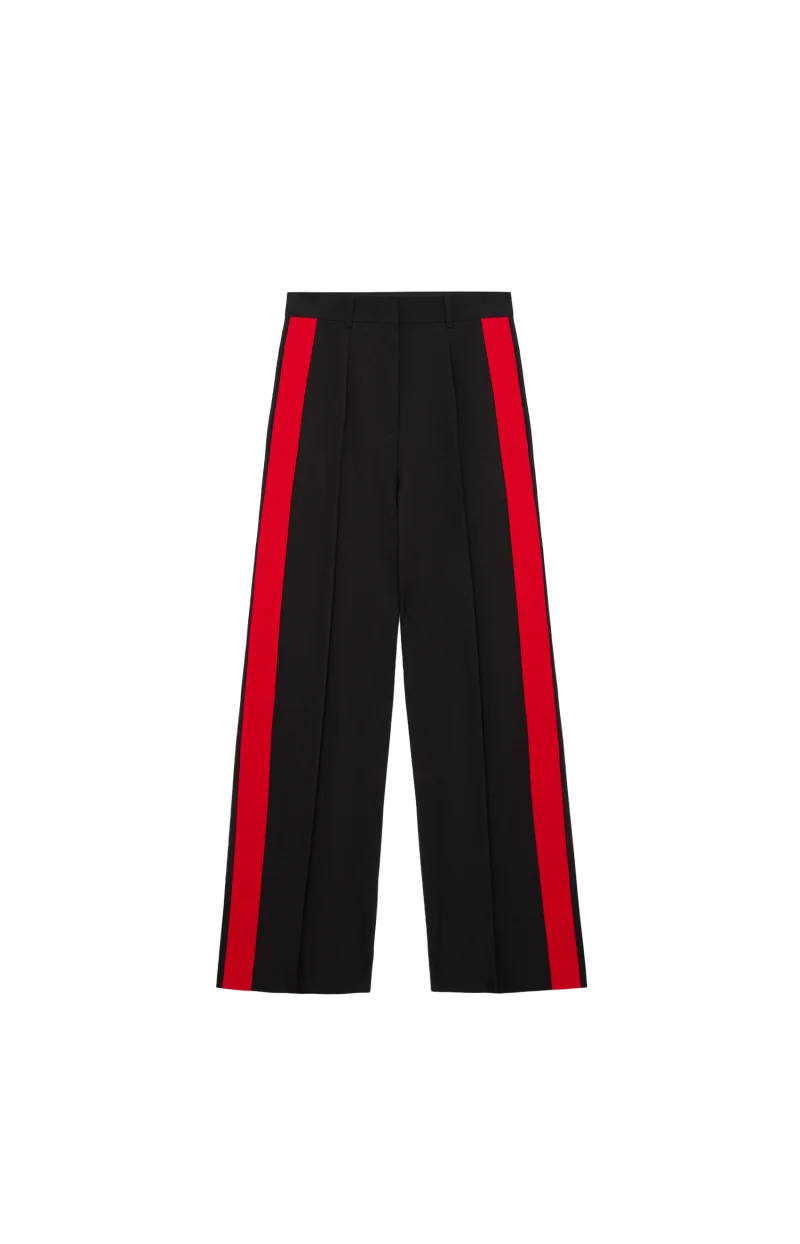 Viscose and Wool Blend Trousers in Black