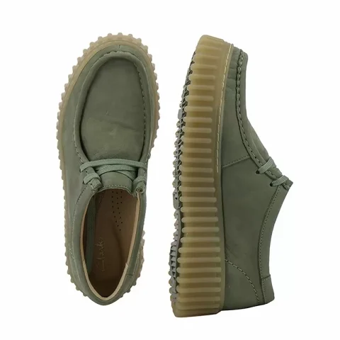 Дамски Ежедневни CLARKS – 26181190 TORHILL BEE LIGHT GREEN NUB — снимка 4