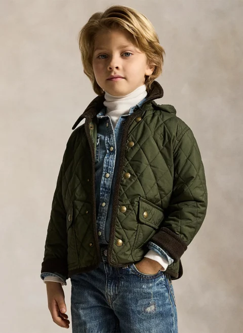 Капитонирано яке с контрастни детайли Ralph Lauren Kids 2-7
