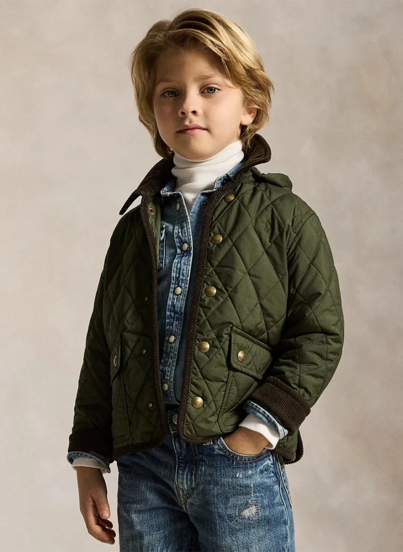 Капитонирано яке с контрастни детайли Ralph Lauren Kids 2-7