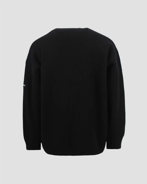 Patch Crewneck Sweater in Black — снимка 2