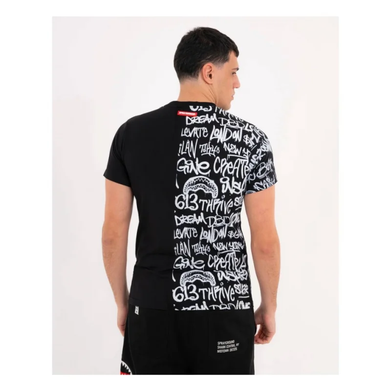 Мъжка черна тениска SPLIT GRAFFITI SPRAYGROUND — снимка 5
