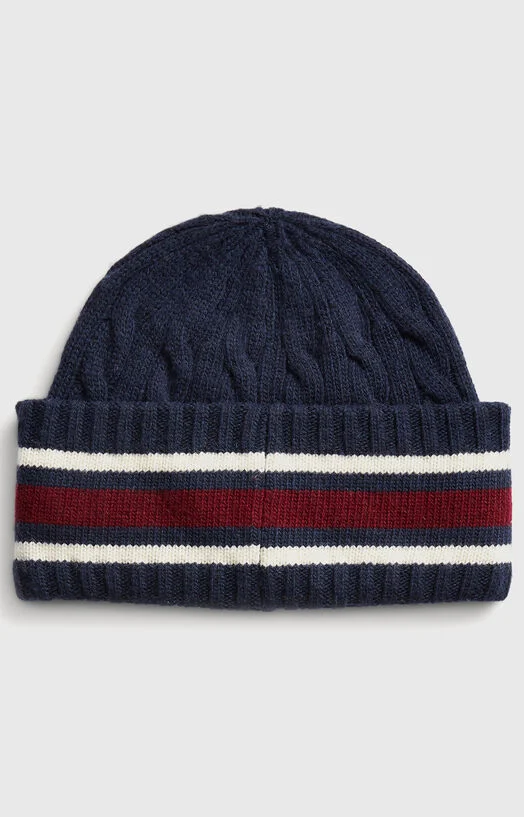Шапка с контрастни линии и Polo Bear бродерия — снимка 2