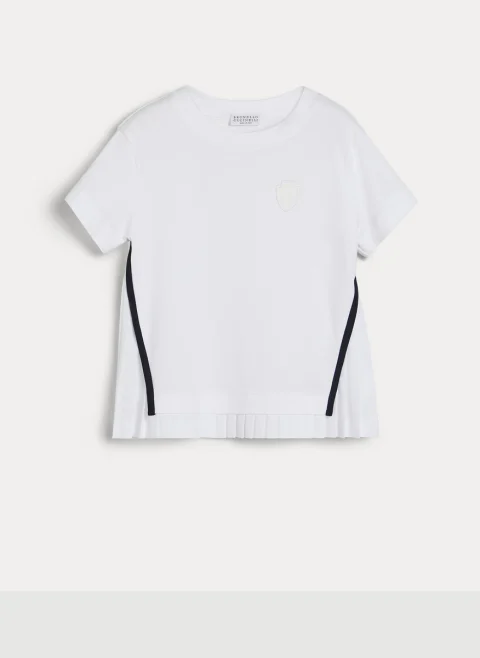 Тишърт с плисиран мотив Brunello Cucinelli Kids 6