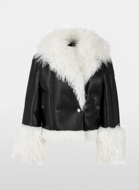 Кожено яке с 'faux fur' детайли Marc Cain Sports — снимка 5