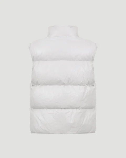 Leather Gilet in Cement — снимка 2
