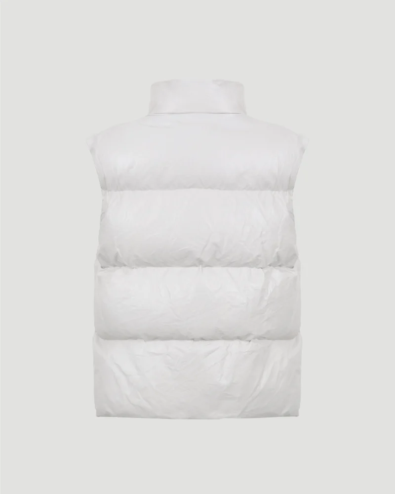 Leather Gilet in Cement — снимка 2