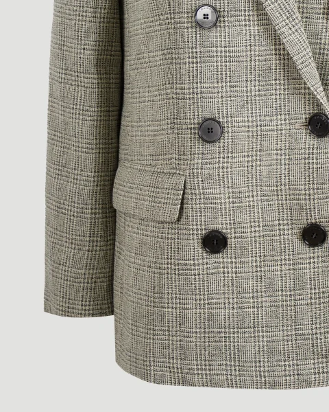 Wool Blazer in Check Pattern — снимка 3