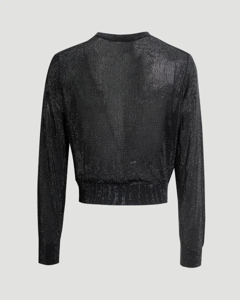 Crystal Hotfix Pullover in Black — снимка 2