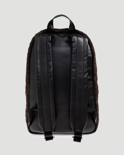 Medium Intrecciato Backpack in Brown Suede — снимка 2