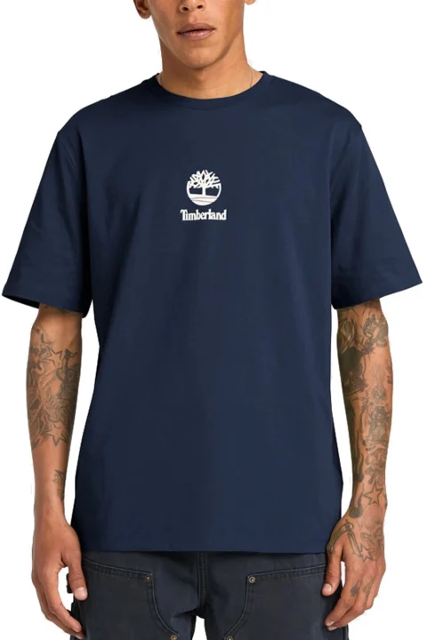 T-Shirt Print Stack Logo TB0A6WWT4331 410 navy — снимка 2