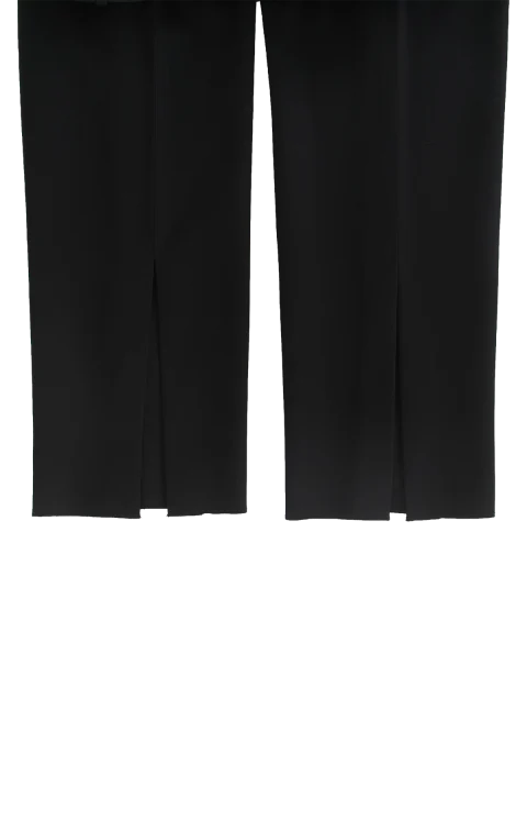 Wool Grain De Poudre Pants in Black — снимка 2