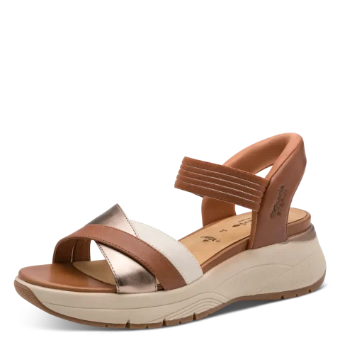 Дамски Сандали На Платформа Tamaris COMFORT – 88740 COGNAC COMB — снимка 3