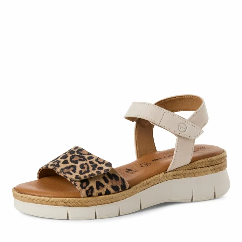 Дамски Сандали На Платформа TAMARIS – 1-28220-44-412 IVORY/LEOPARD — снимка 3
