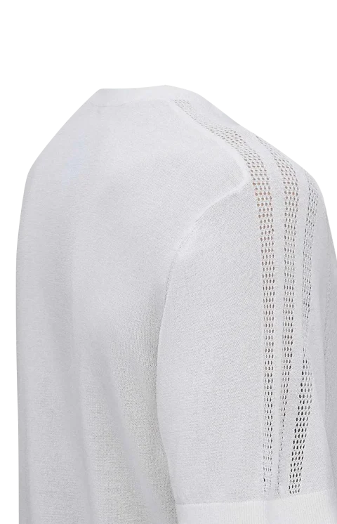 Jacquard T-Shirt in White — снимка 3