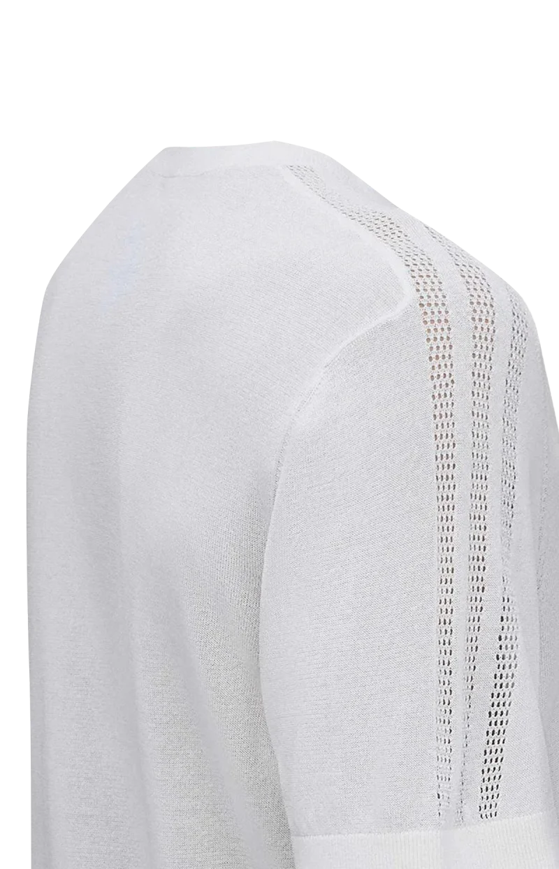 Jacquard T-Shirt in White — снимка 3