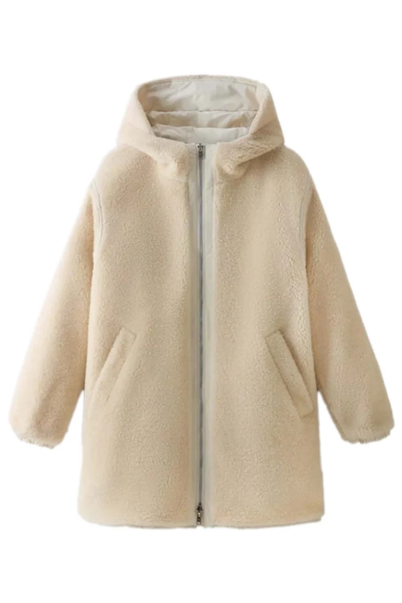 Яке Reversible Teddy Parka CFWWOU0856FRUT3128 8743 milky cream