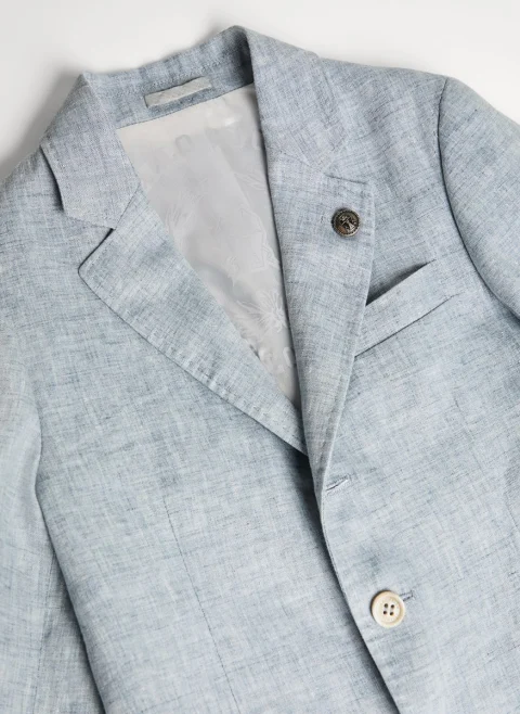 Сако от 100% лен Brunello Cucinelli Kids 8 — снимка 2