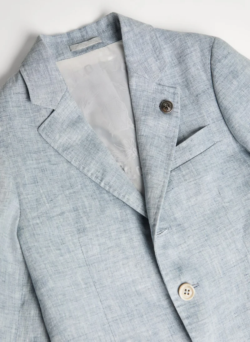 Сако от 100% лен Brunello Cucinelli Kids 8 — снимка 2