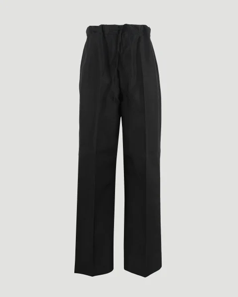 Women's Waist Tie Trousers in Black