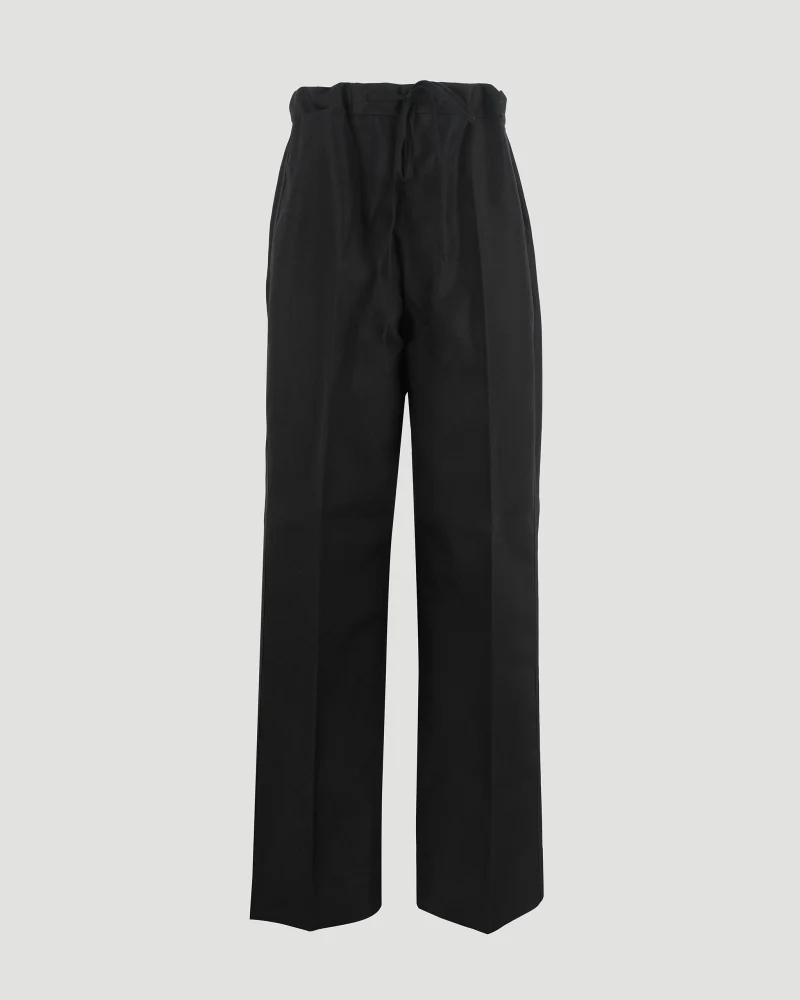 Women's Waist Tie Trousers in Black