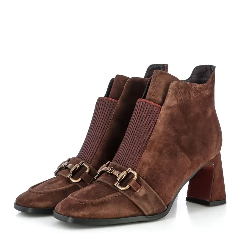 Дамски Боти На Ток CARLO FABIANI – 111609 BROWN SUEDE — снимка 3