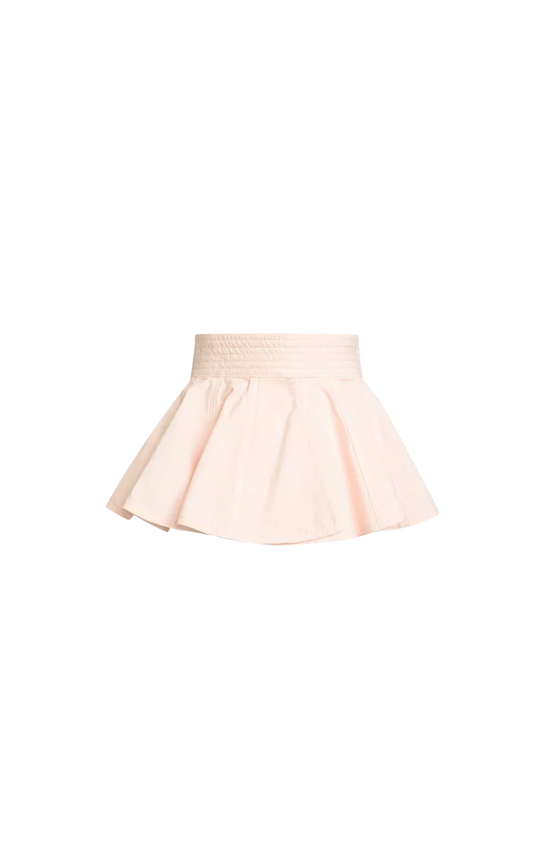 Denim Peplum Belt in Pink