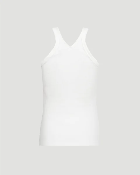 Criss Cross 90s Zip Tank Top in White — снимка 3