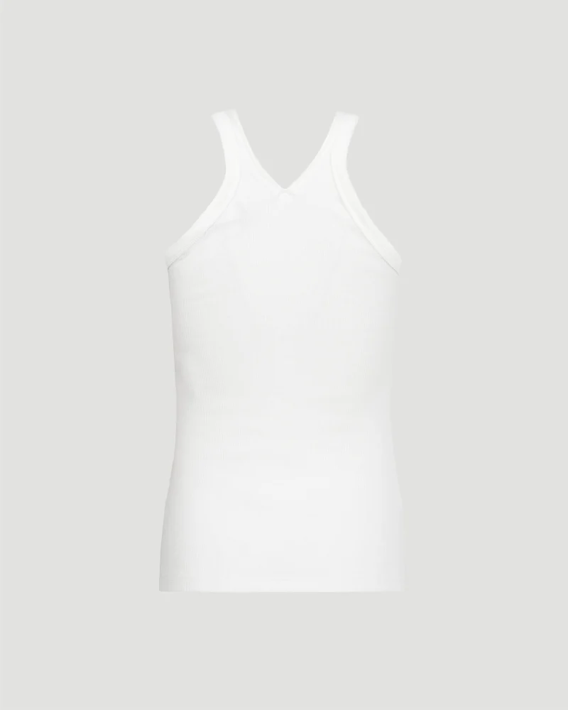 Criss Cross 90s Zip Tank Top in White — снимка 3