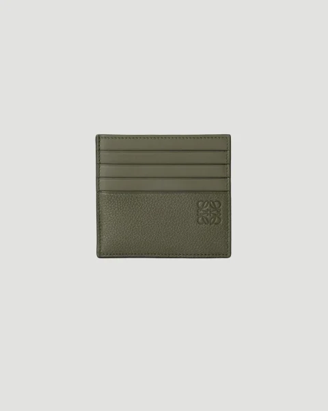 Open Plain Cardholder in Soft Grained Calfskin