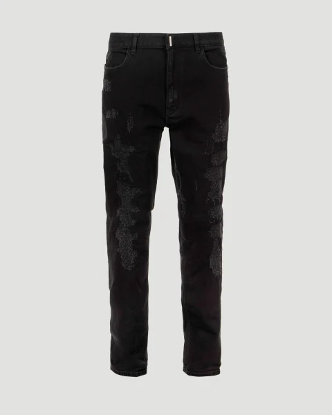 Distressed Jeans in Dark Grey