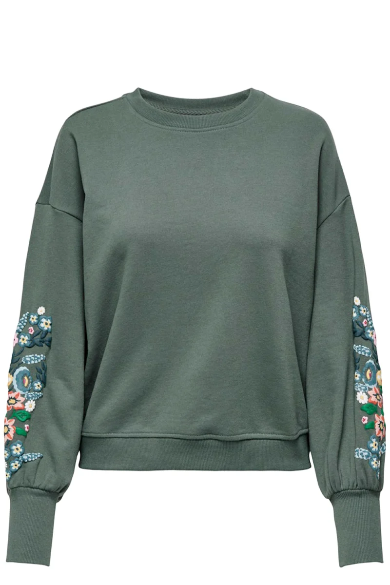 Суичър Onlbrooke L/S O-Neck Flower 15216364 18-5606 TCX balsam green