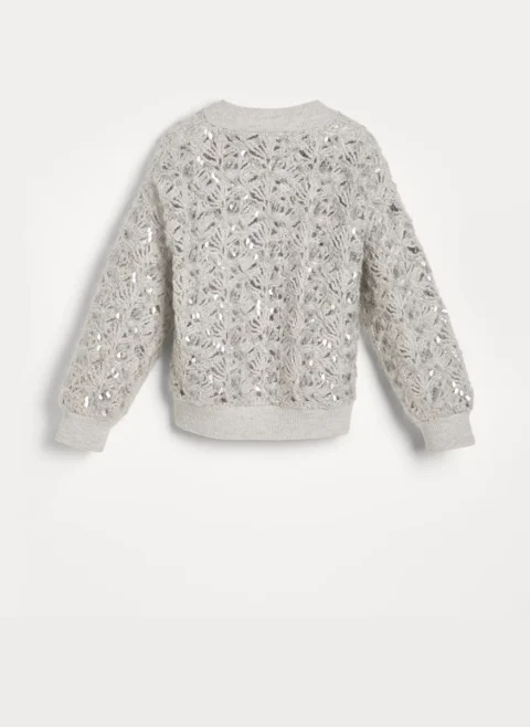 Жилетка с мохер 'Fluffy flower' Brunello Cucinelli Kids 12+ — снимка 2