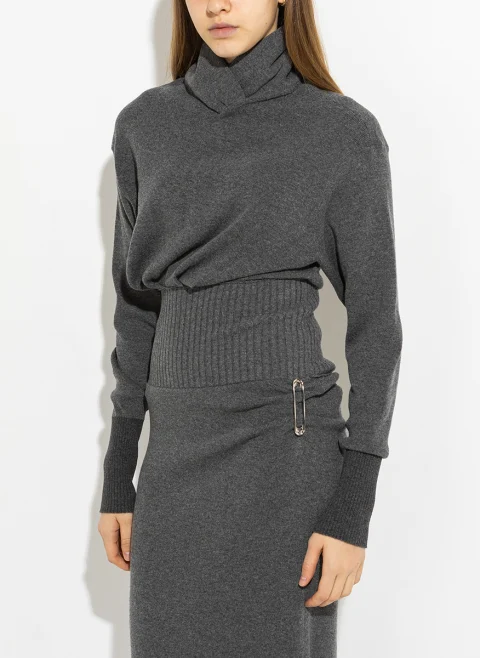Рокля от плетиво с рипс Lanvin — снимка 4