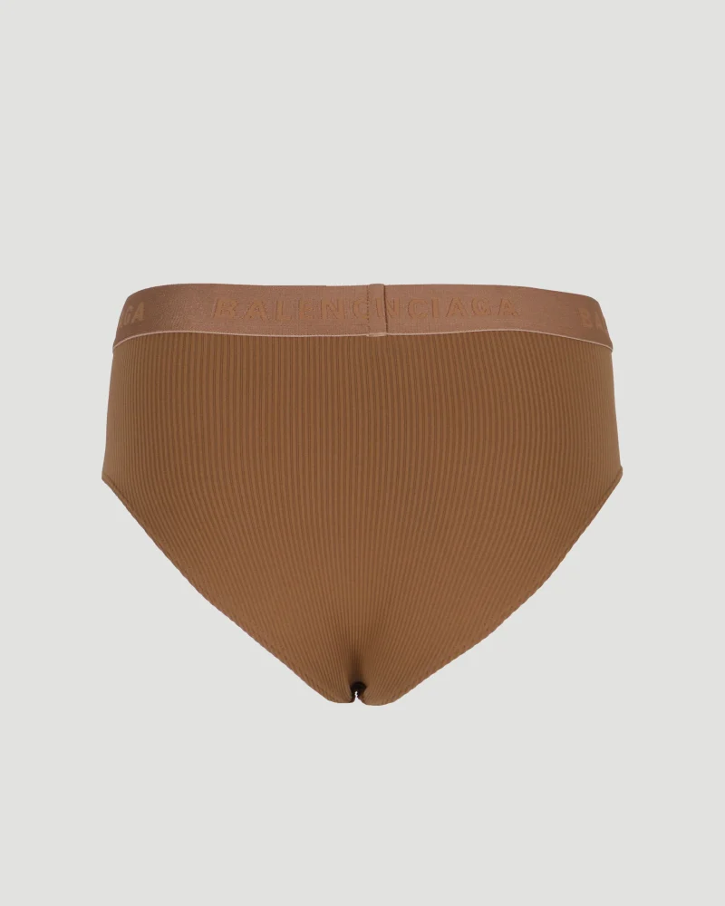 Briefs in Beige Ribbed Jersey — снимка 2