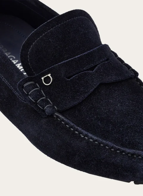 Велурени мокасини с орнамент 'Gancini' Ferragamo — снимка 6