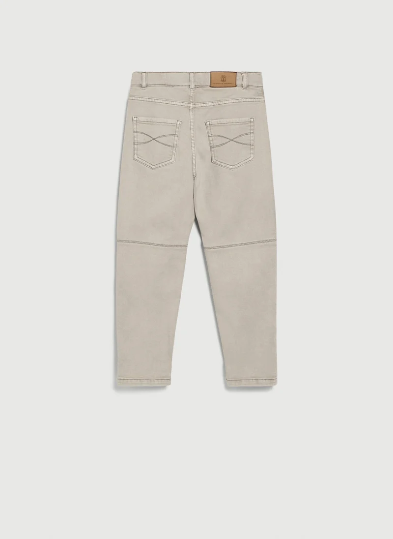 Деним с контрастни детайли Brunello Cucinelli Kids 6 — снимка 15