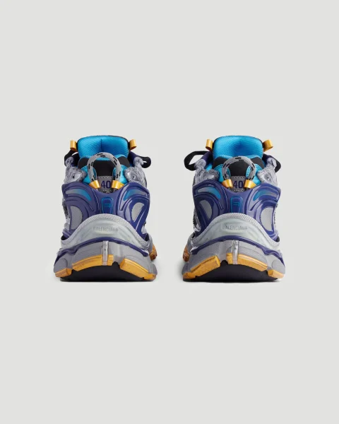 Runner Sneaker in Grey, Blue and Orange — снимка 4