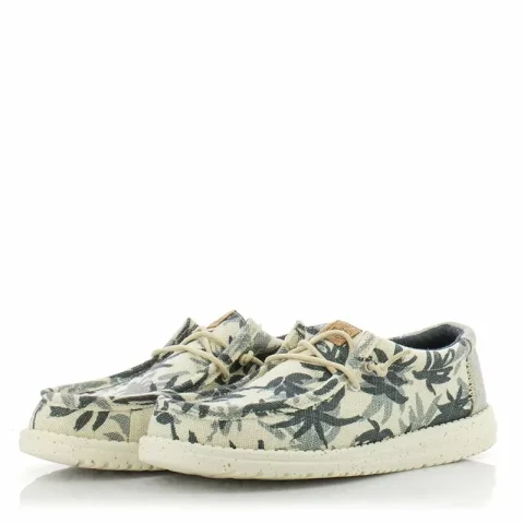 Мъжки Ежедневни HEY DUDE – 43087-0OF WALLY PALM EGRET/BLUE — снимка 3