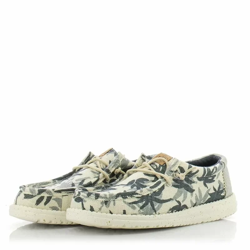Мъжки Ежедневни HEY DUDE – 43087-0OF WALLY PALM EGRET/BLUE — снимка 3