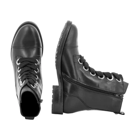 Дамски Равни Боти CARLO FABIANI – TOP 127 BLACK LEATHER — снимка 5