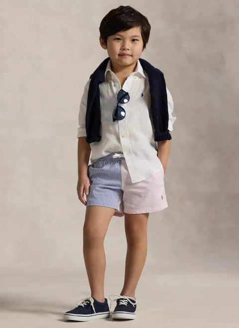 Ленена риза с бродерия Ralph Lauren Kids 2-7 — снимка 2