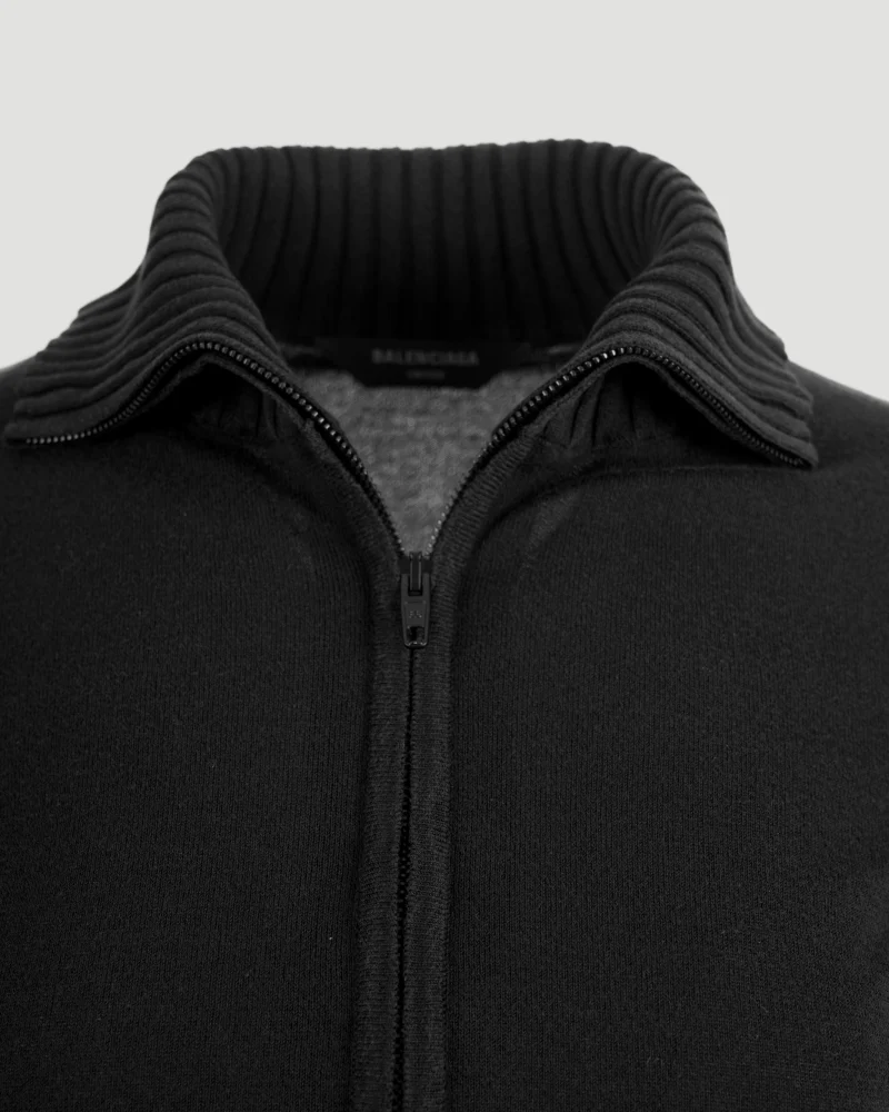 BB Paris Icon Knotted Fitted Zip-Up Jacket in Black — снимка 4