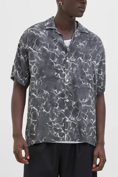Риза Jcoinfinity Aop Resort Ss 12276854 C-N10 black — снимка 2
