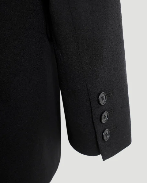Single-Breasted Blazer in Black Viscose — снимка 4