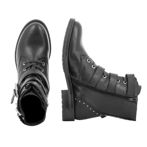 Дамски Равни Боти CARLO FABIANI – TOP 141 BLACK LEATHER — снимка 5