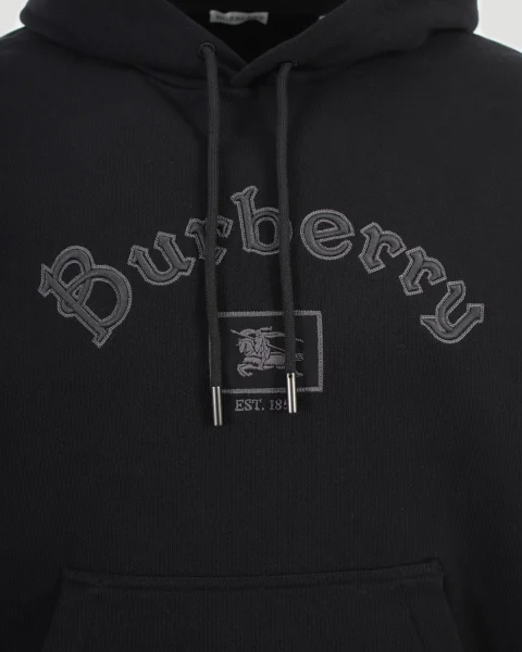 Gothic Logo Cotton Hoodie — снимка 2