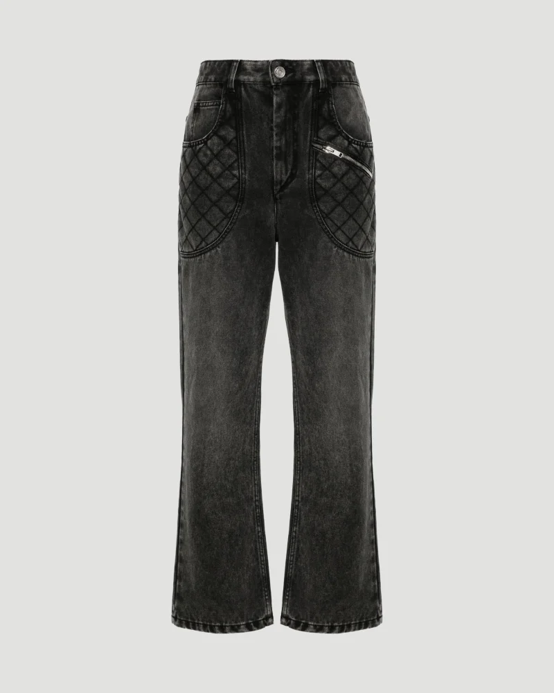 Denim Jeans with Quilted Yokes